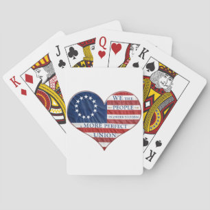 Wir, das amerikanische Flaggenherz Spielkarten