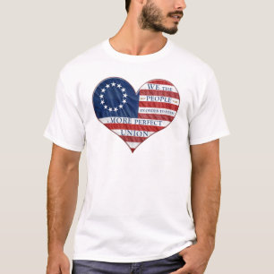 Wir, das amerikanische Flaggenherz T-Shirt