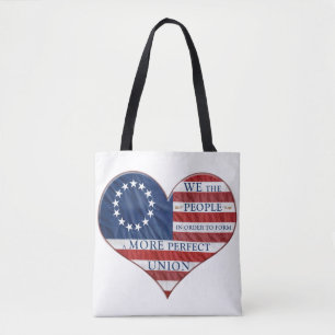 Wir, das amerikanische Flaggenherz Tasche