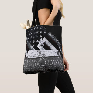 WIR DAS VOLK Amerikanische Flagge Stern und Kanone Tasche