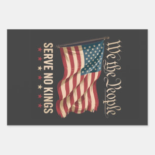 Wir Das Volk Dienen Keinem König USA Patriotisch  Geschenkpapier Set