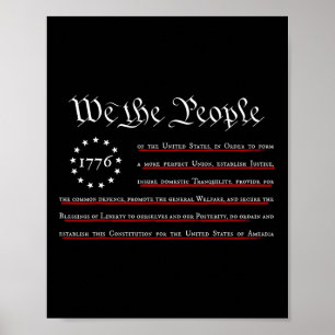 Wir, das Volk Präambel der US-Verfassung 4. Juli Poster