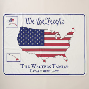 Wir, das Volk USA Sterne und Streifen Karte Famili Sherpadecke