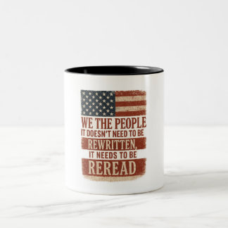 Wir das Volk Wiederlesen Flagge Zitat Zweifarbige Tasse
