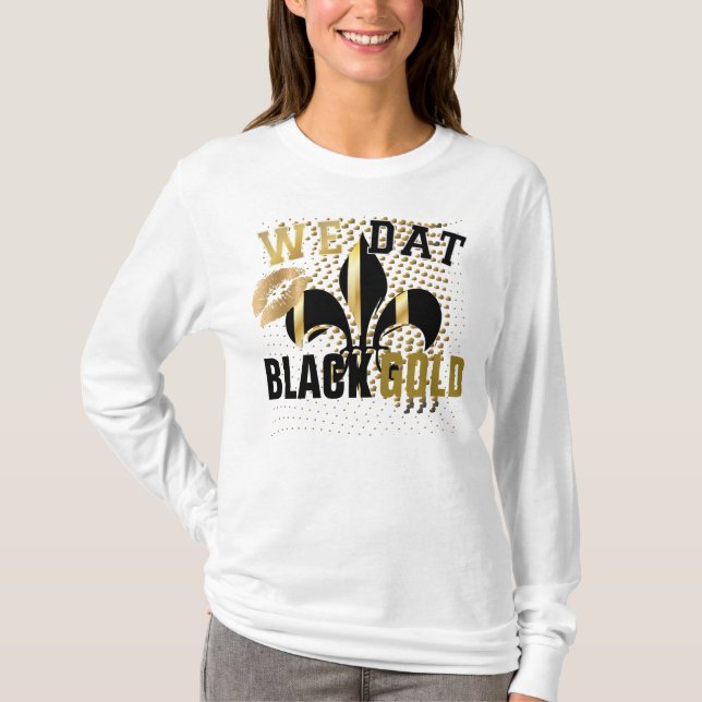Wir datieren/Liebe/Kuss/Schwarze Goldherzen/Lilie T-Shirt (Vorderseite)