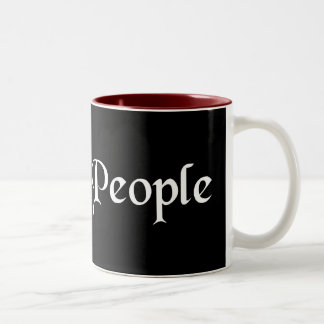Wir der Leute-Antiken-Schriftart B&W Zweifarbige Tasse