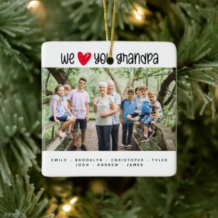 Wir ♥ Dich Opa Andenken Foto Keramikornament