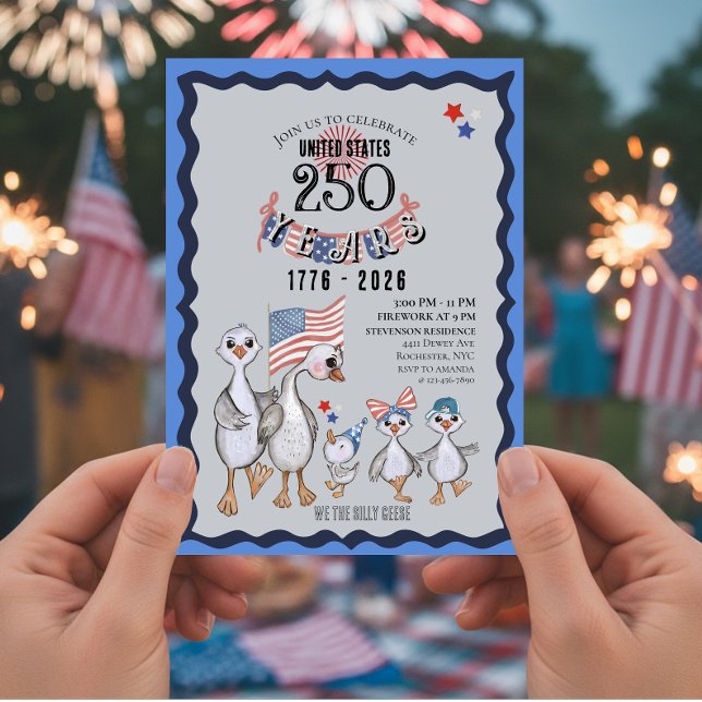Wir die Alberne Gänse 250. Funny Celebration Einladung (We The Silly Geese 250th Funny Celebration Invitation)