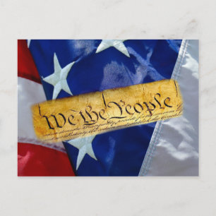 Wir, die amerikanische Flagge Ankündigungspostkarte
