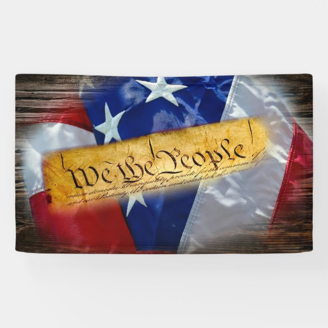 Wir, die amerikanische Flagge Banner (Horizontal)