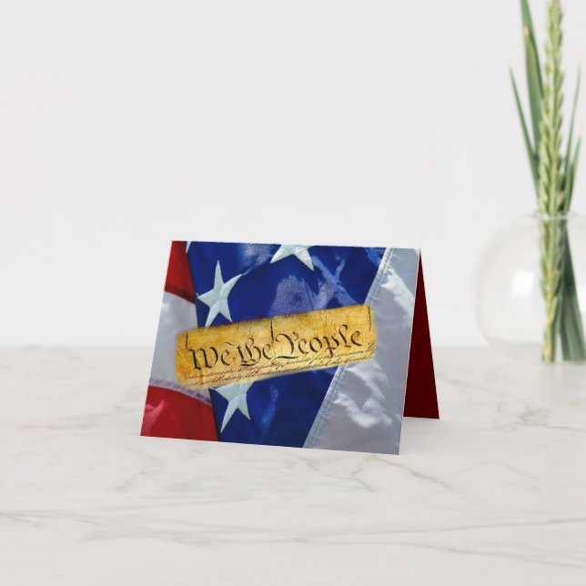 Wir, die amerikanische Flagge Dankeskarte (Vorderseite)