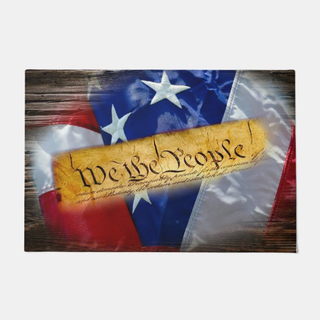 Wir, die amerikanische Flagge Fußmatte (Vorderseite)