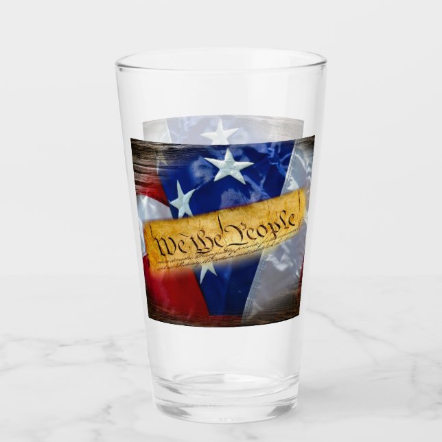 Wir, die amerikanische Flagge Glas (Vorderseite)