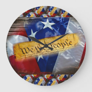 Wir, die amerikanische Flagge Große Wanduhr