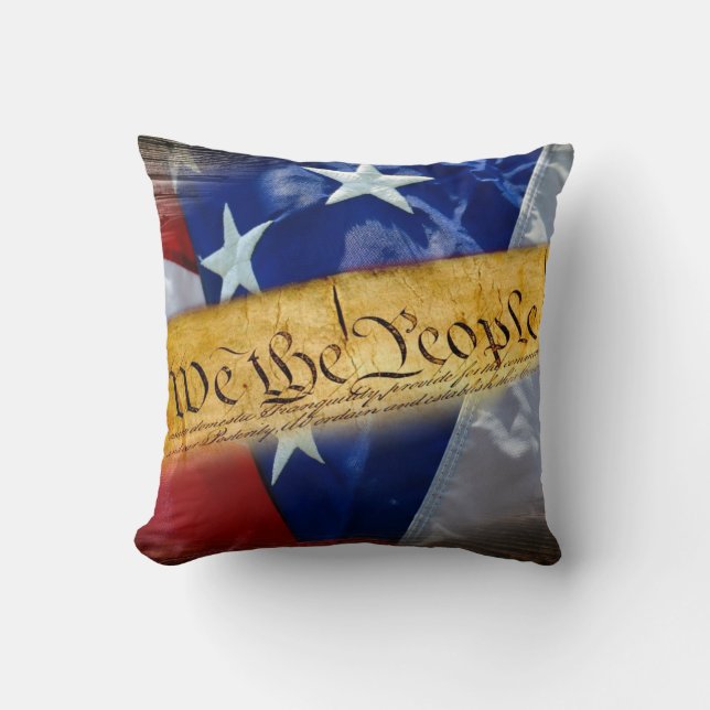 Wir, die amerikanische Flagge Kissen (Vorderseite)