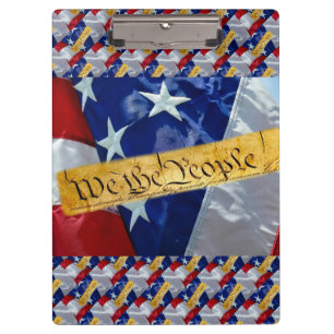 Wir, die amerikanische Flagge Klemmbrett
