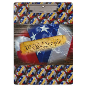Wir, die amerikanische Flagge Klemmbrett