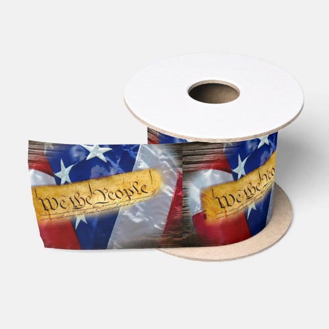 Wir, die amerikanische Flagge Satinband (Spule)