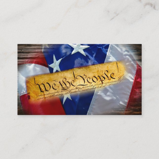 Wir, die amerikanische Flagge Visitenkarte (Vorderseite)
