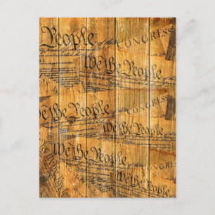 Wir, die amerikanische Volksverfassung Rustikales  Postkarte