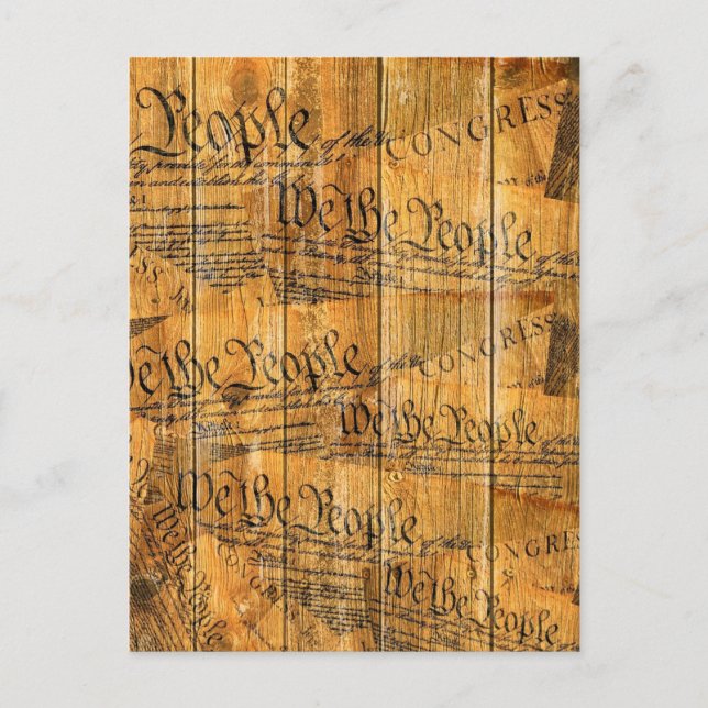 Wir, die amerikanische Volksverfassung Rustikales  Postkarte (Vorderseite)