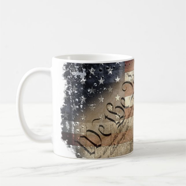WIR die LEUTE-VINTAGE INDUSTRIELLE USA-FLAGGE Kaffeetasse (Links)