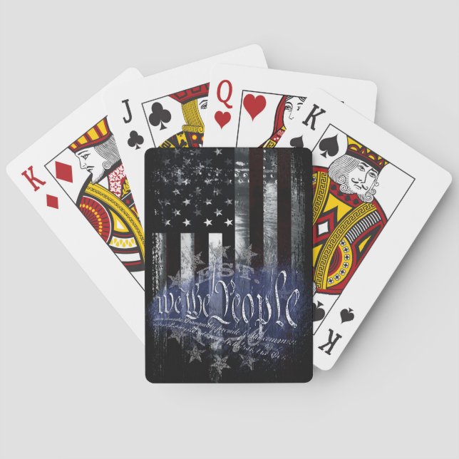 WIR DIE MENSCHEN 13 Sterne Industrielle amerikanis Spielkarten (Rückseite)