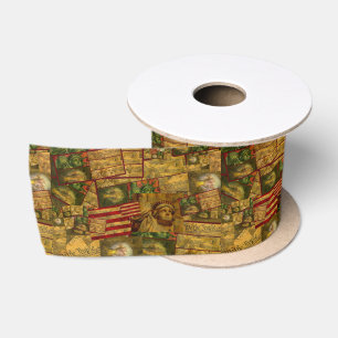 Wir, die Menschen Amerikanische Verfassung Collage Satinband
