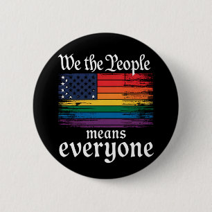 Wir, die Menschen, bedeuten, dass alle USA LGBTQ-F Button
