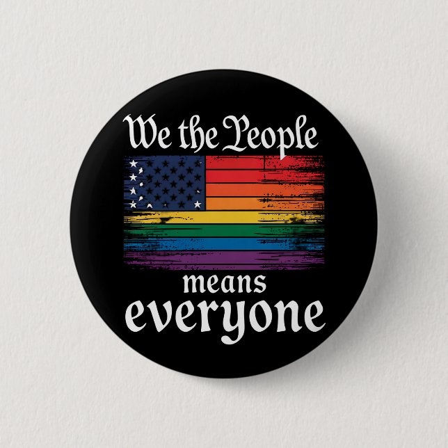 Wir, die Menschen, bedeuten, dass alle USA LGBTQ-F Button (Vorderseite)