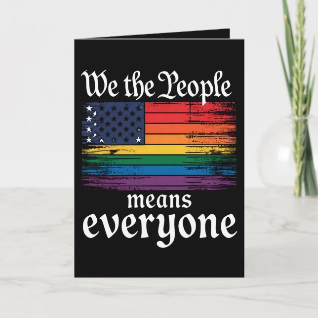 Wir, die Menschen, bedeuten, dass alle USA LGBTQ-F Karte (Vorderseite)