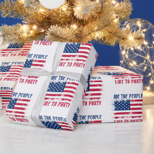 Wir die Menschen Funny Distressed USA Flag 4. Juli Geschenkpapier