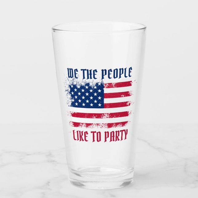 Wir die Menschen Funny Distressed USA Flag 4. Juli Glas (Vorderseite)