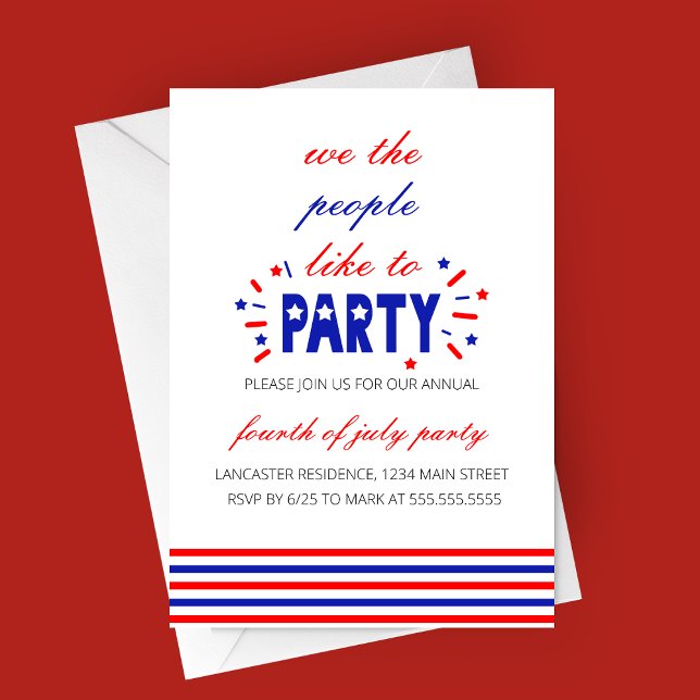 Wir, die Menschen mögen Party Einladung (We The People Like To Party | 4th of July Party Invitation - Patriotic Party Invitation)
