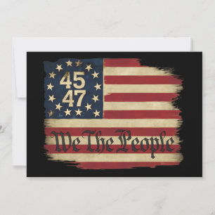 Wir, die Menschen Trump 45 47 bedrückte Vintage Fl Einladung