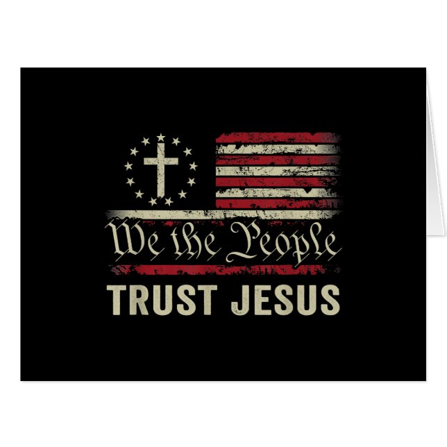 Wir, die Menschen vertrauen Jesus - die US-Flagge  (Vorderseite (Horizontal))