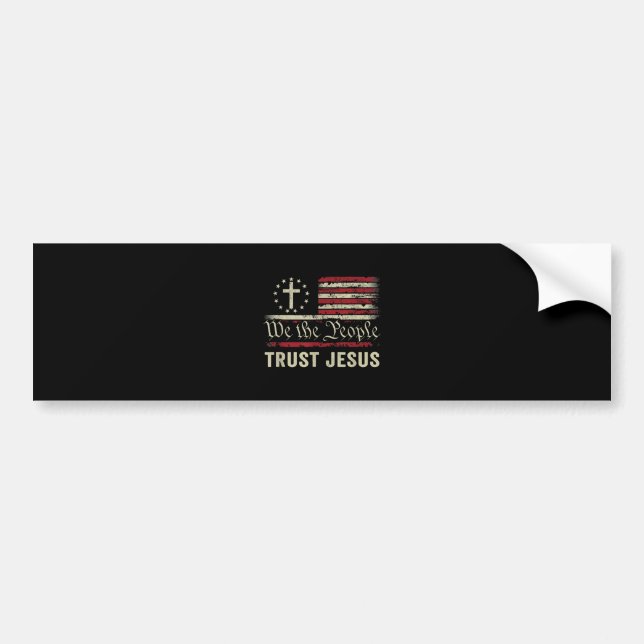 Wir, die Menschen vertrauen Jesus - die US-Flagge  Autoaufkleber (Vorne)