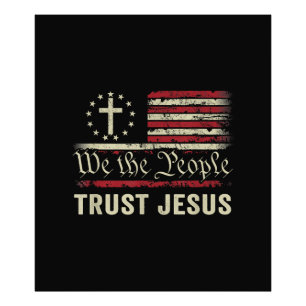 Wir, die Menschen vertrauen Jesus - die US-Flagge Fotodruck