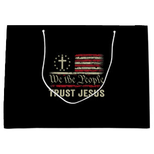 Wir, die Menschen vertrauen Jesus - die US-Flagge Große Geschenktüte