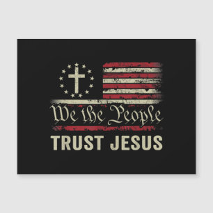 Wir, die Menschen vertrauen Jesus - die US-Flagge  Magnetkarte