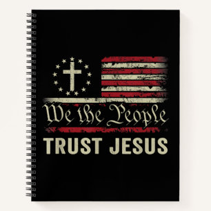 Wir, die Menschen vertrauen Jesus - die US-Flagge Notizbuch