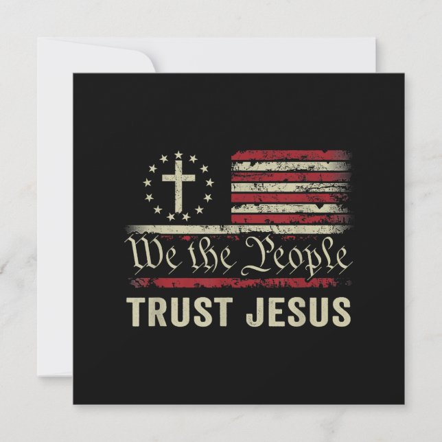 Wir, die Menschen vertrauen Jesus - die US-Flagge  Save The Date (Vorderseite)