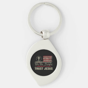 Wir, die Menschen vertrauen Jesus - die US-Flagge Schlüsselanhänger