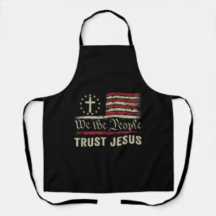 Wir, die Menschen vertrauen Jesus - die US-Flagge  Schürze