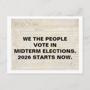Wir, die Menschen, wählen 2026 bei den Zwischenwah Postkarte