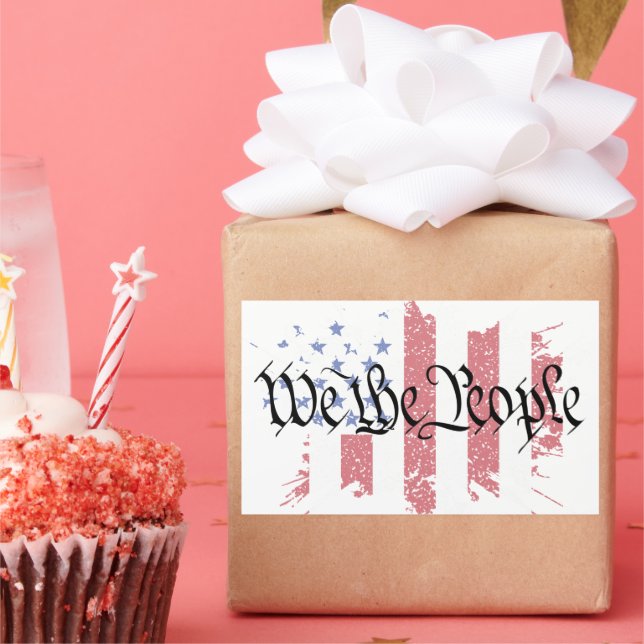 Wir, die "People American Peace Flag" Platsch Rechteckiger Aufkleber (Party)