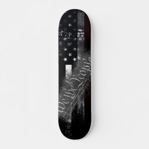 WIR DIE PEOPLE Industrial Grunge American Flag Skateboard