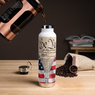 Wir, die People USA Flag Zipper Trinkflasche