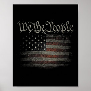 Wir, die US-amerikanische Fahne 4. Juli Uns beunru Poster