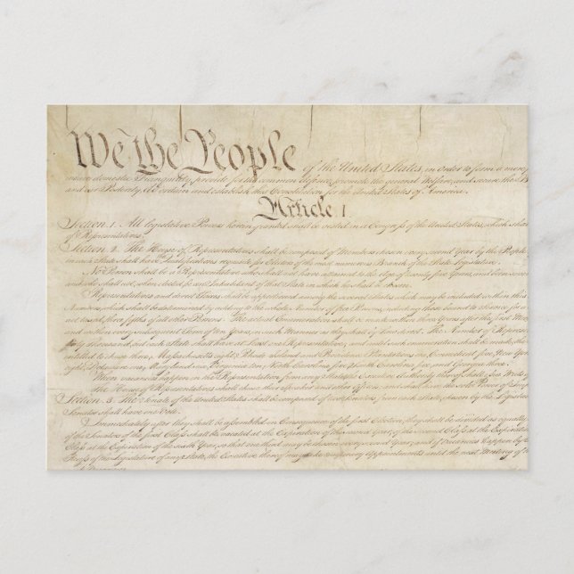 Wir, die Volksverfassung der USA Artikel 1 Postkarte (Vorderseite)